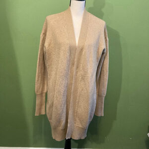 Women's Joe Fresh Beige Open Front Long Cardigan Sweater Size L
